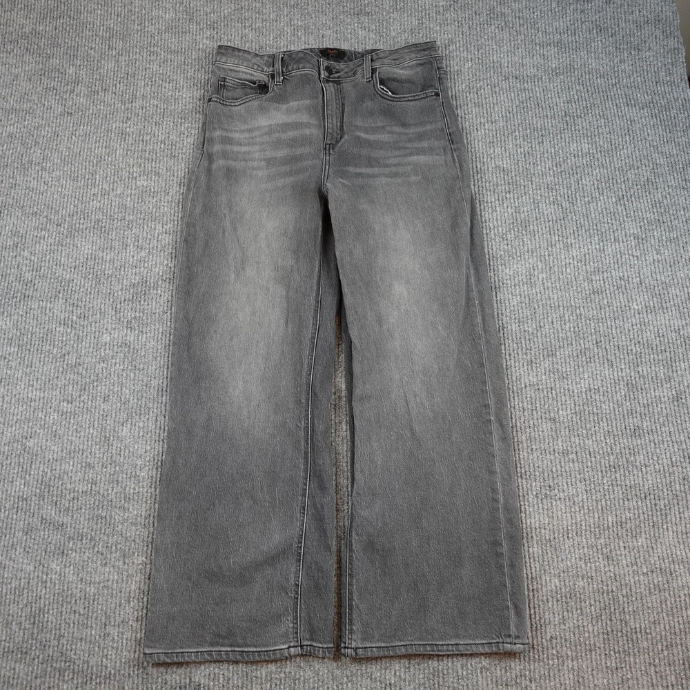 Quince Bella Relaxed Straight Jeans Womens 32 Stonewashed Grey High Rise Denim